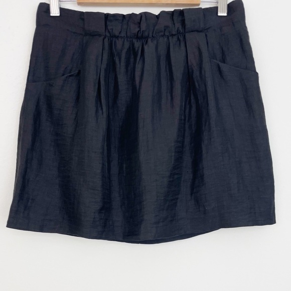 J. Crew Black Linen Charter Mini Skirt Size 2 - Picture 5 of 9